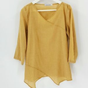 MISSLOOK blouse,  tan tunic,  small